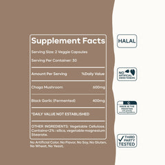 Wild Chaga & Black Garlic Capsules – Immune & Antioxidant Support