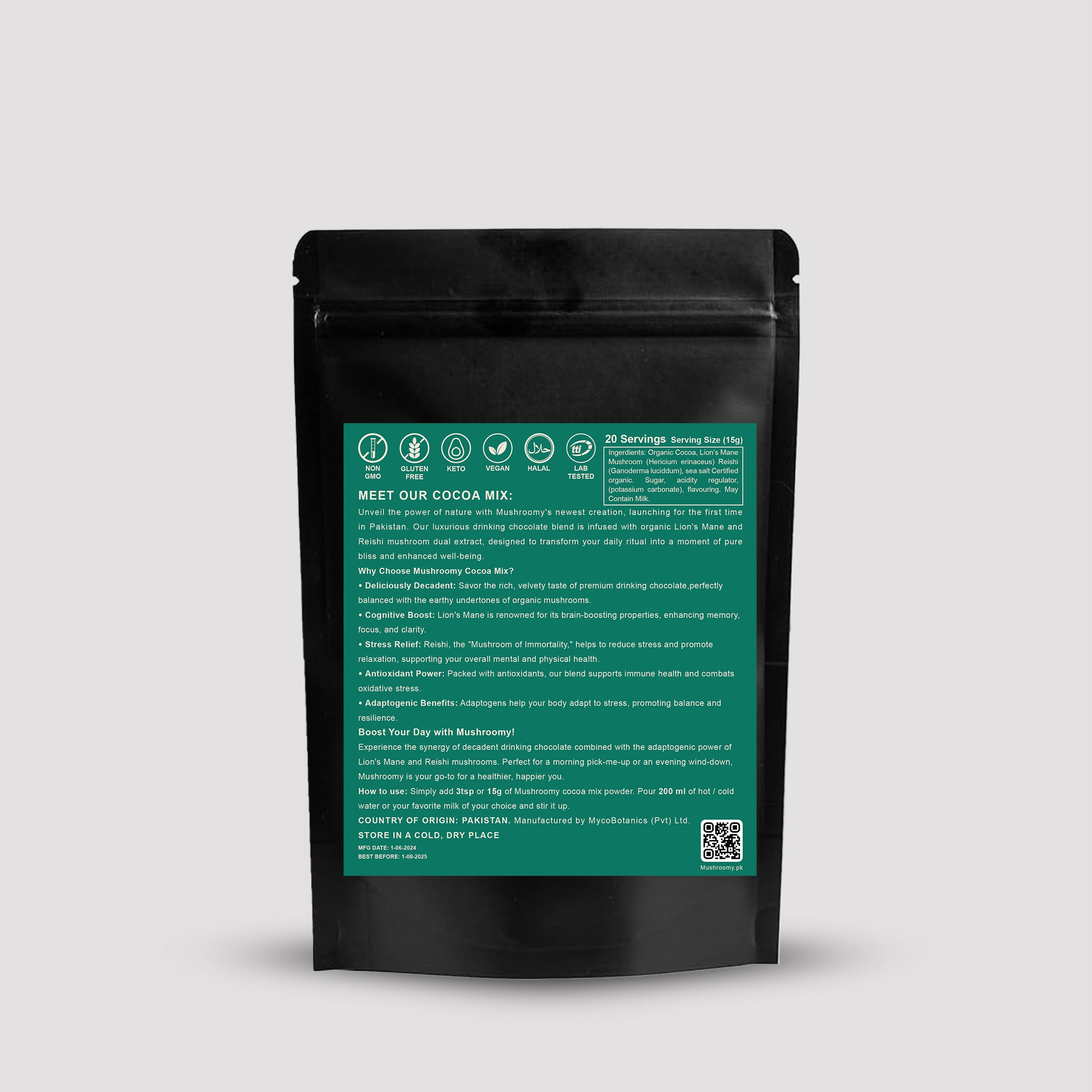 COCOA - Lion's Mane & Reishi Mushroom Infused Organic  Cocoa