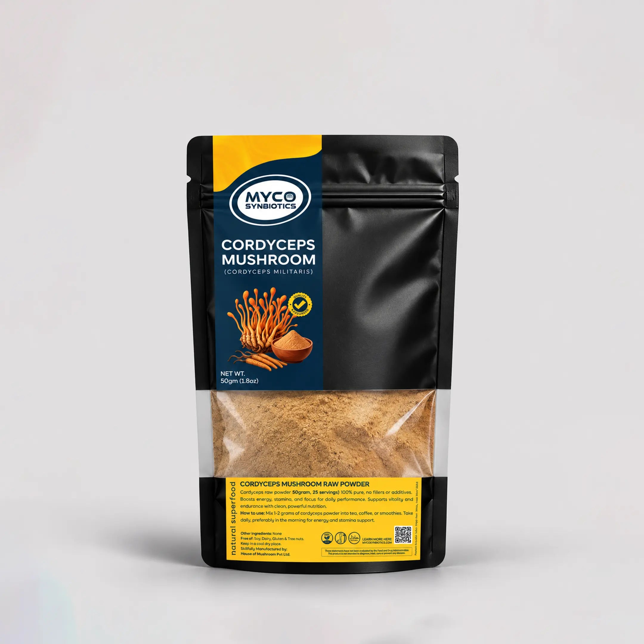 Cordyceps Raw Mushroom Powder Bulk | Premium Cordyceps militaris Mushroom