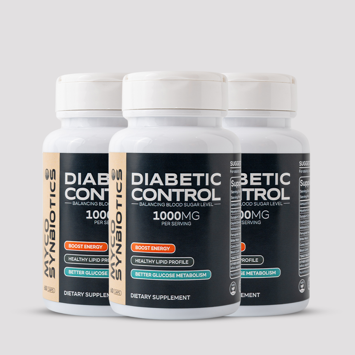 Diabetic Control Mushroom Supplement 3-Pack Bundle | Blood Sugar Balance & Energy Boost