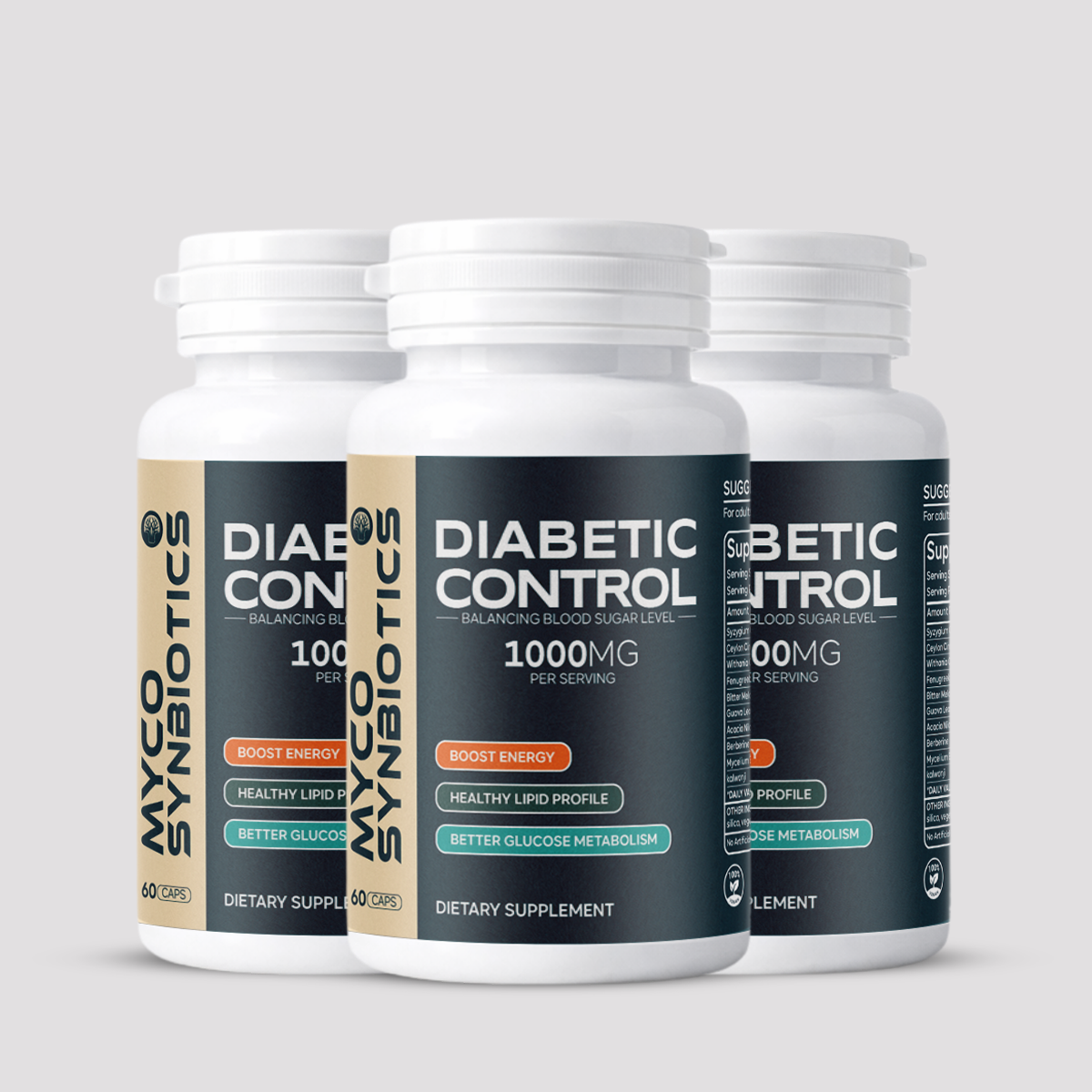 Diabetic Control Mushroom Supplement 3-Pack Bundle | Blood Sugar Balance & Energy Boost