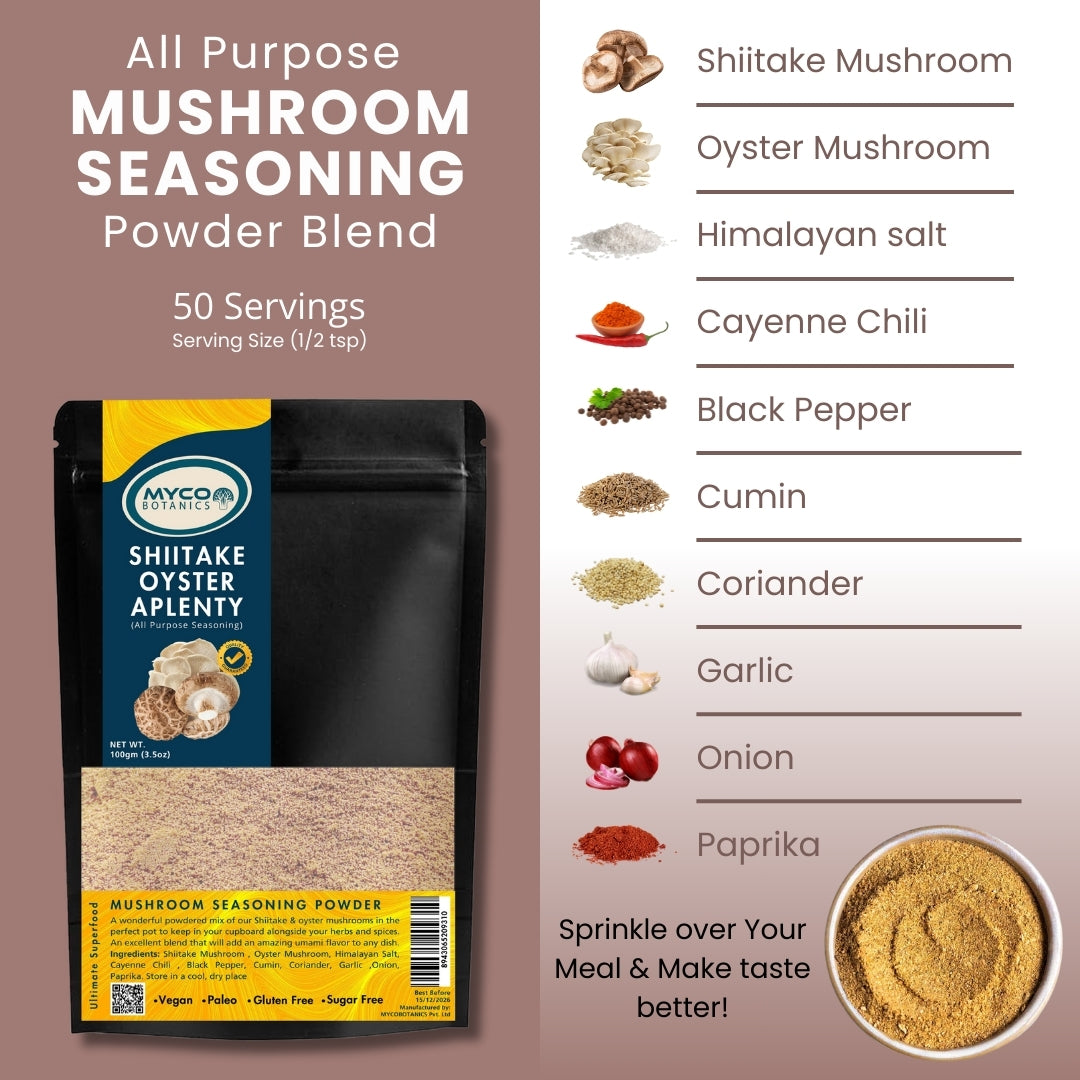 Shiitake Oyster Mushroom Aplenty All Purpose Seasoning | Powder Blend 100gm