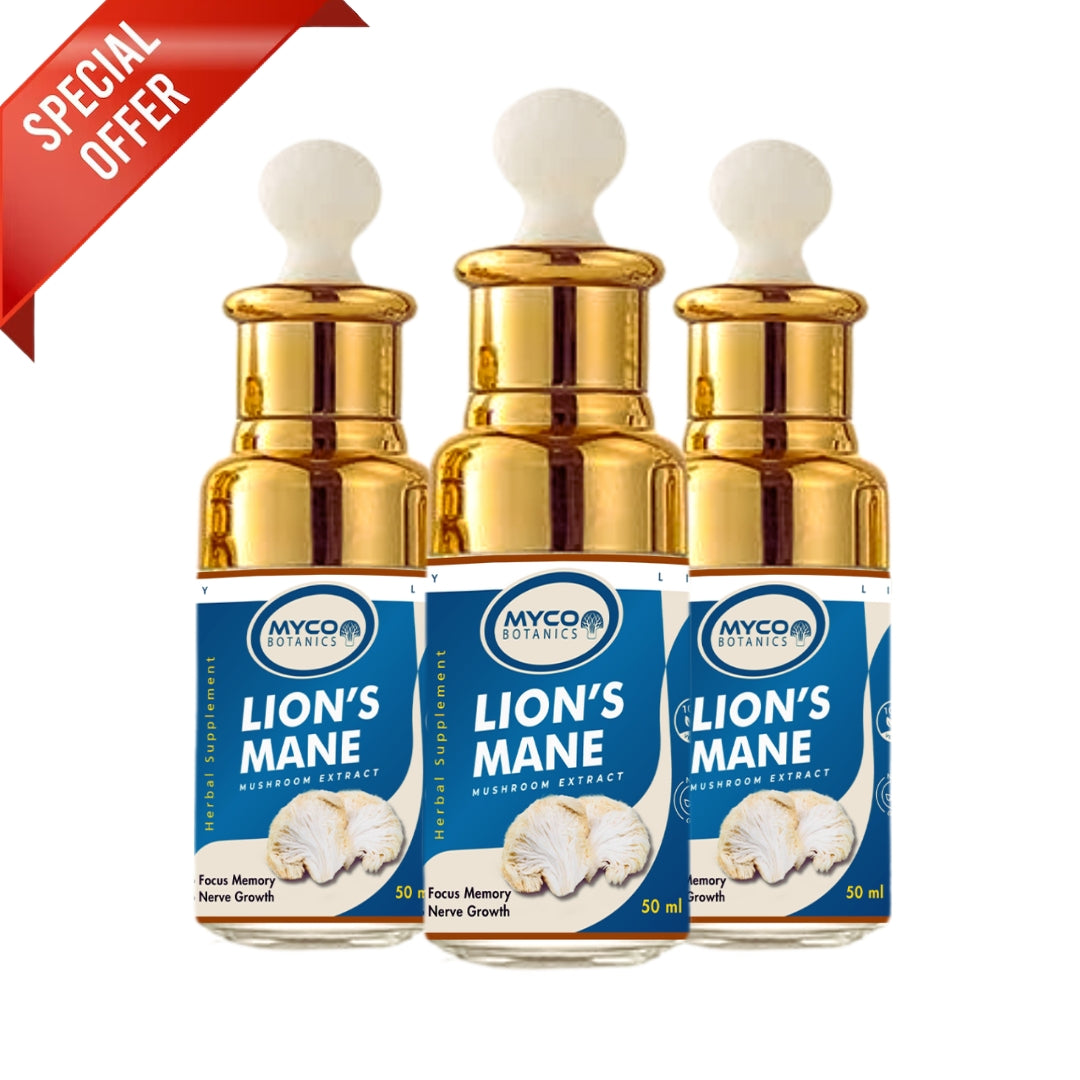 Lion's Mane Mushroom Tincture | Organic Lion's Mane Liquid Extract Supplement, Brain Health Supplement, Three Month Supply