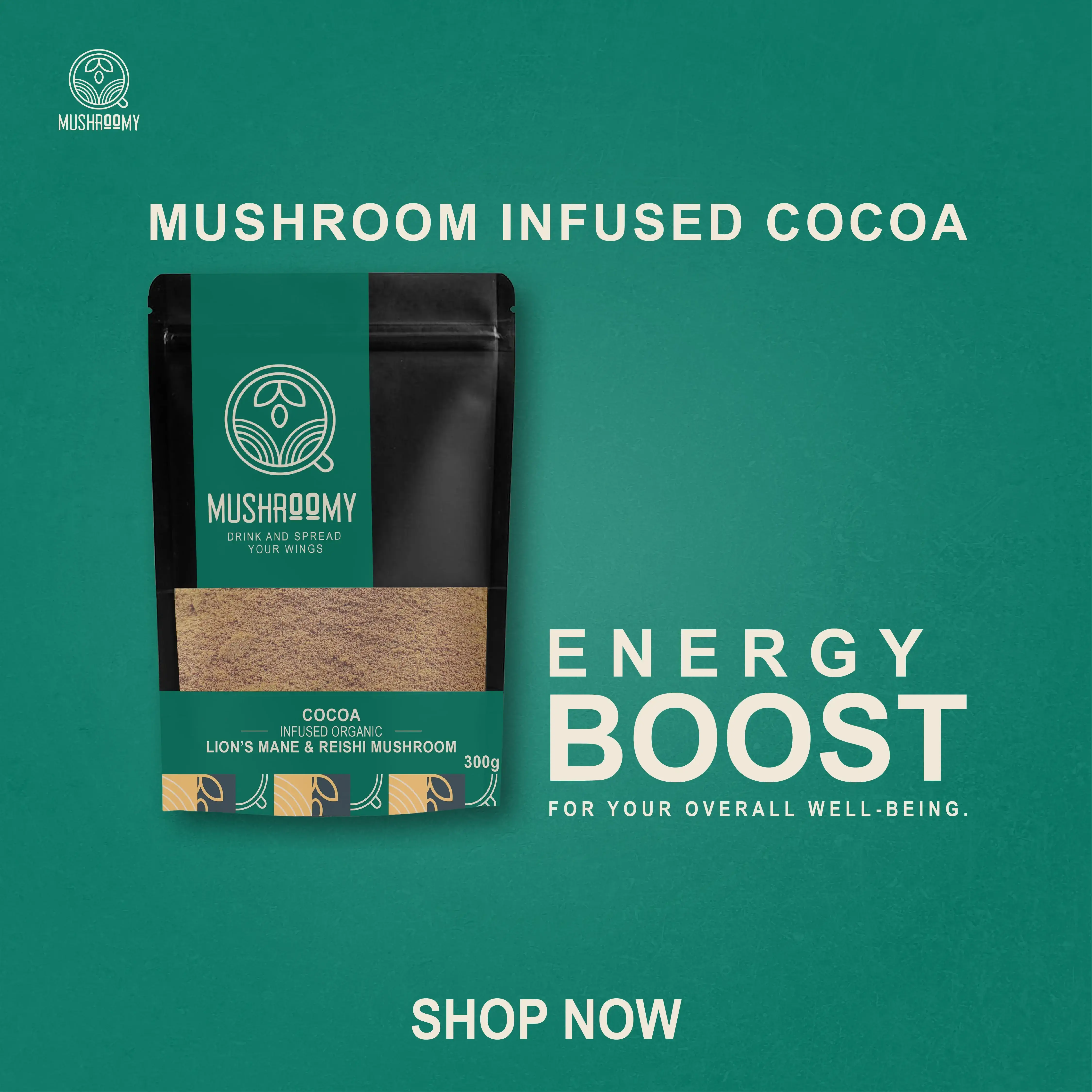 COCOA - Lion's Mane & Reishi Mushroom Infused Organic  Cocoa