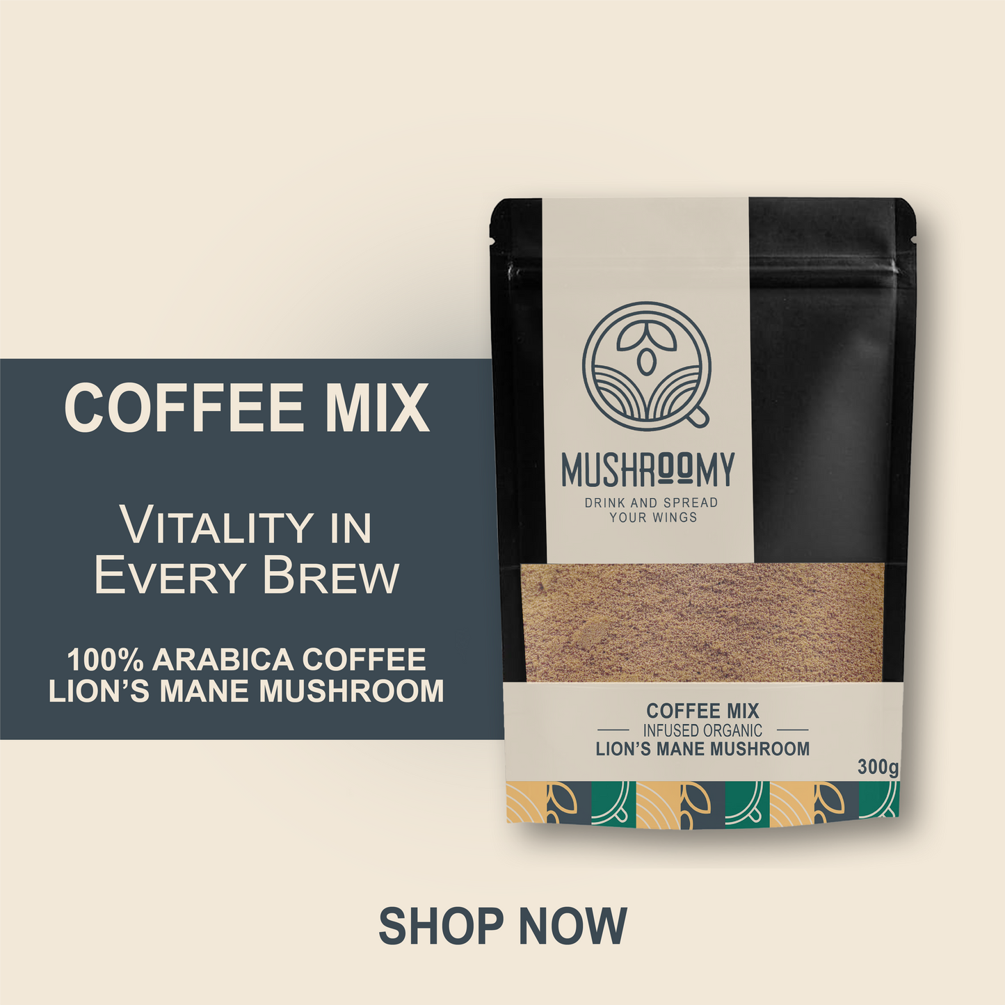 COFFEE MIX - Lion's Mane Mushroom Infused 3 In 1 Organic Coffee