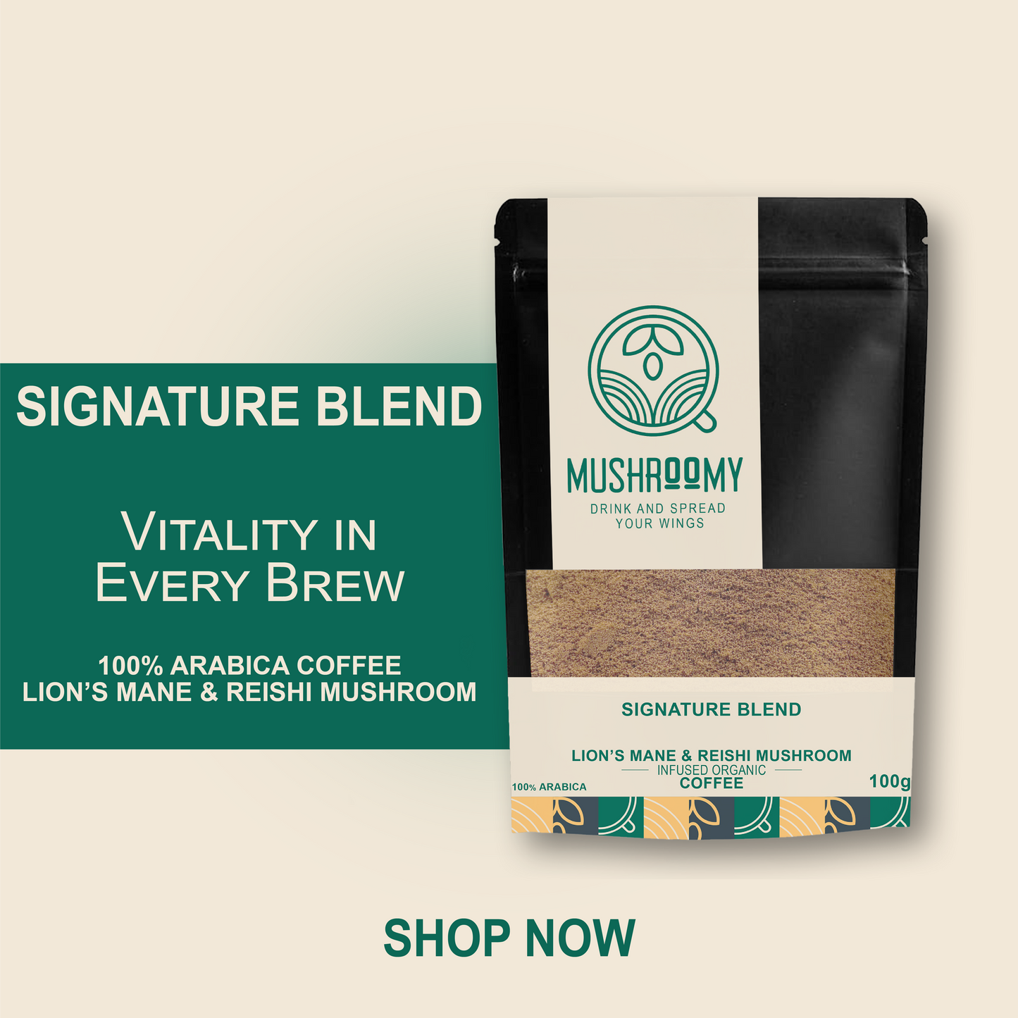 SIGNATURE BLEND - Lion's Mane & Reishi Mushroom Infused Organic Coffee