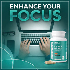 Lion's Brain Capsules | Gotu Kola & Ginkgo Biloba | Vegan Brain Health Supplement
