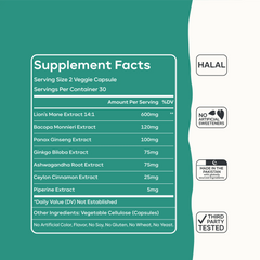 Lion's Mane Mushroom Capsules for Cognitive Support and Mental Clarity