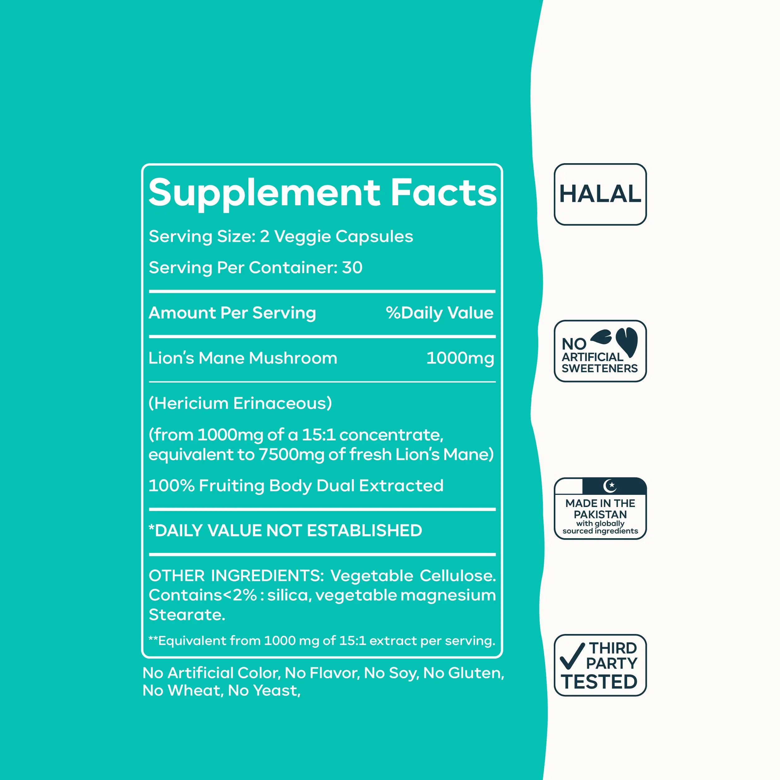 Lion's Mane Mushroom Capsules – Organic Brain-Health Supplement