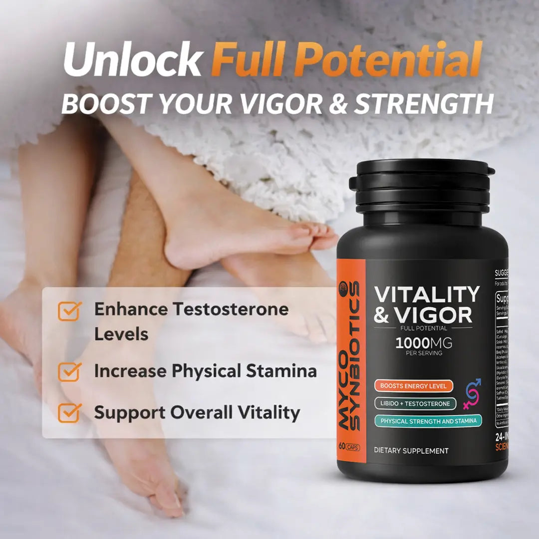 Vitality & Vigor Herbal Supplement, Boost Libido & Testosterone For Men and Women | Stamina , Fertility Support