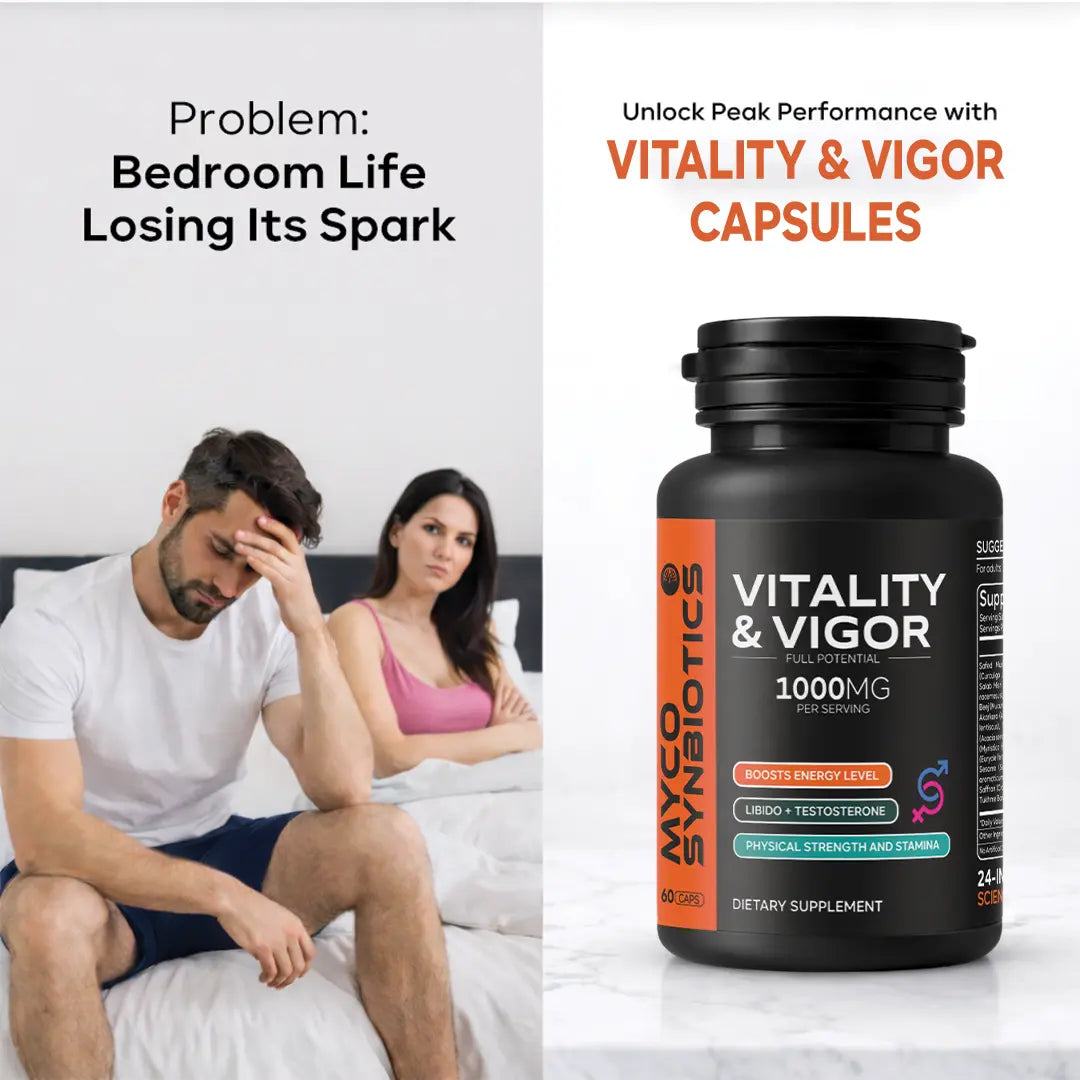 Vitality & Vigor Herbal Supplement, Boost Libido & Testosterone For Men and Women | Stamina , Fertility Support