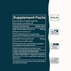 Milk Thistle & Dandelion Root Capsules | Organic Herbal Liver Health Supplement