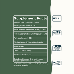 Mullein Leaf Extract – Organic Herbal Support for Respiratory & Lung Health