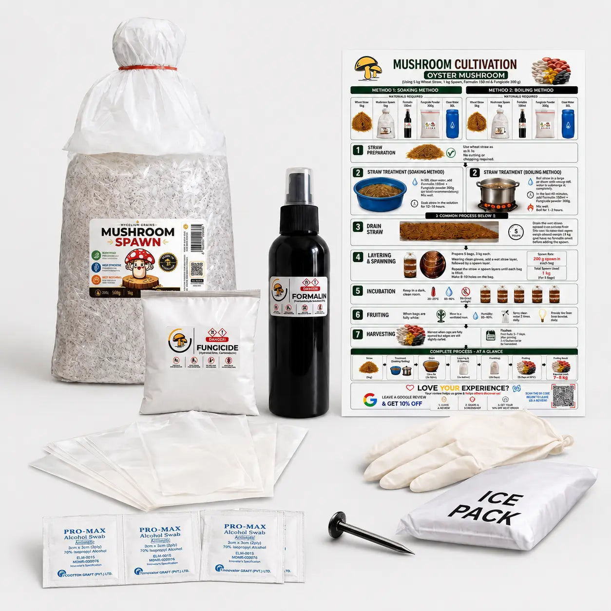 All-in-One Mushroom Starter Kit Complete Growing Kit