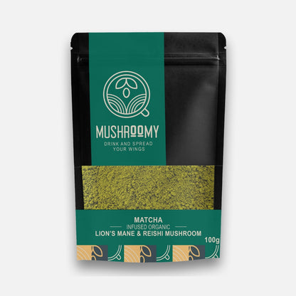 MATCHA - Lion's Mane & Reishi Mushroom Infused Organic Matcha Mix - 100g