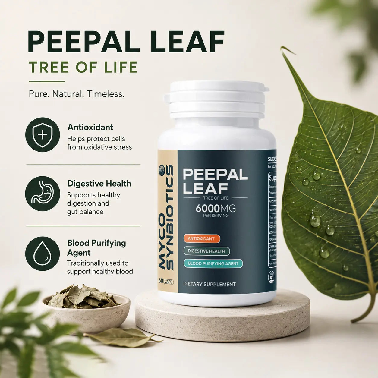 Peepal Leaf Capsules – Ayurvedic Support for Detox, Immunity & Longevity