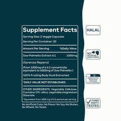 Saw Palmetto Prostate & Urinary Health Support Capsules | Organic Herbal Supplement