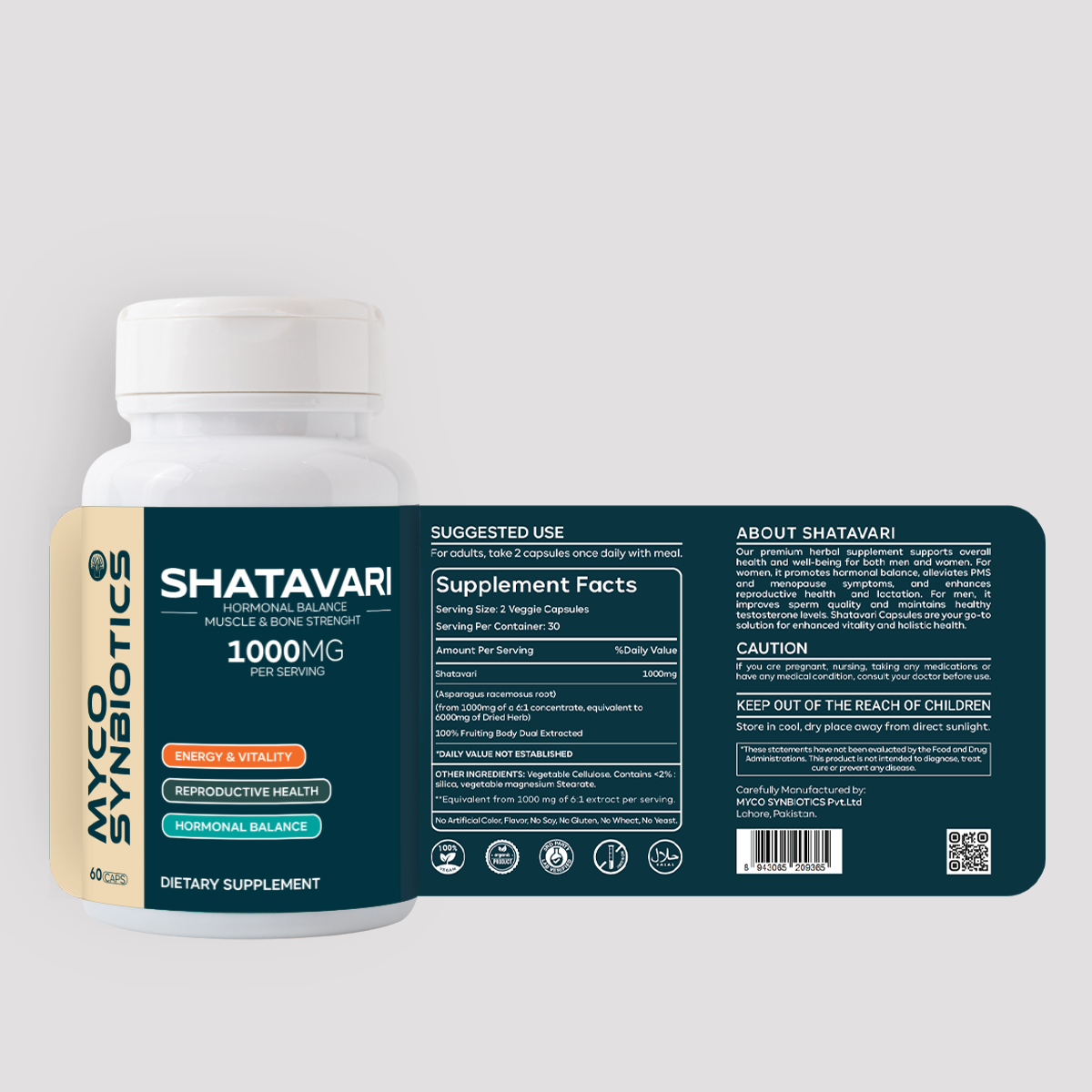 Shatavari Strong Core Bone Support Capsules | Organic Herbal Extract Supplement, 60 Veggie Caps, Women Health Supplement