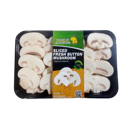 Fresh Sliced White Button Mushroom 200gm - House of Mushroom